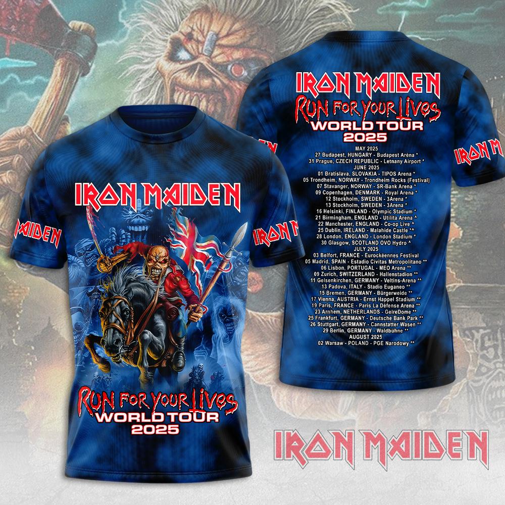 Iron Maiden Run For Your Lives World Tour 2025-2026 From Iron Maiden To Fear Of The Dark Merchandise T-Shirt