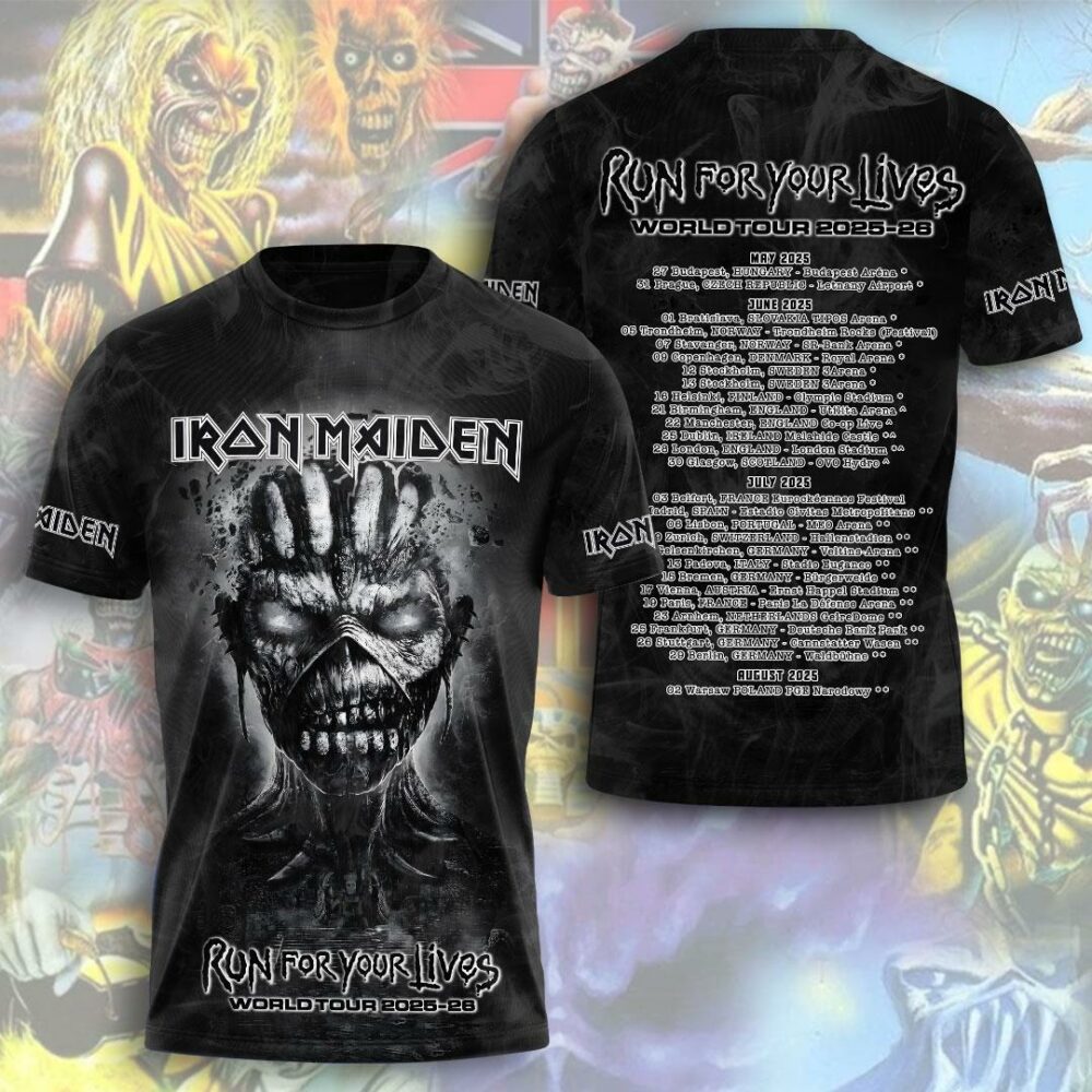 Iron Maiden Run For Your Lives World Tour 2025-26 For Iron Maiden FC 3D Shirt
