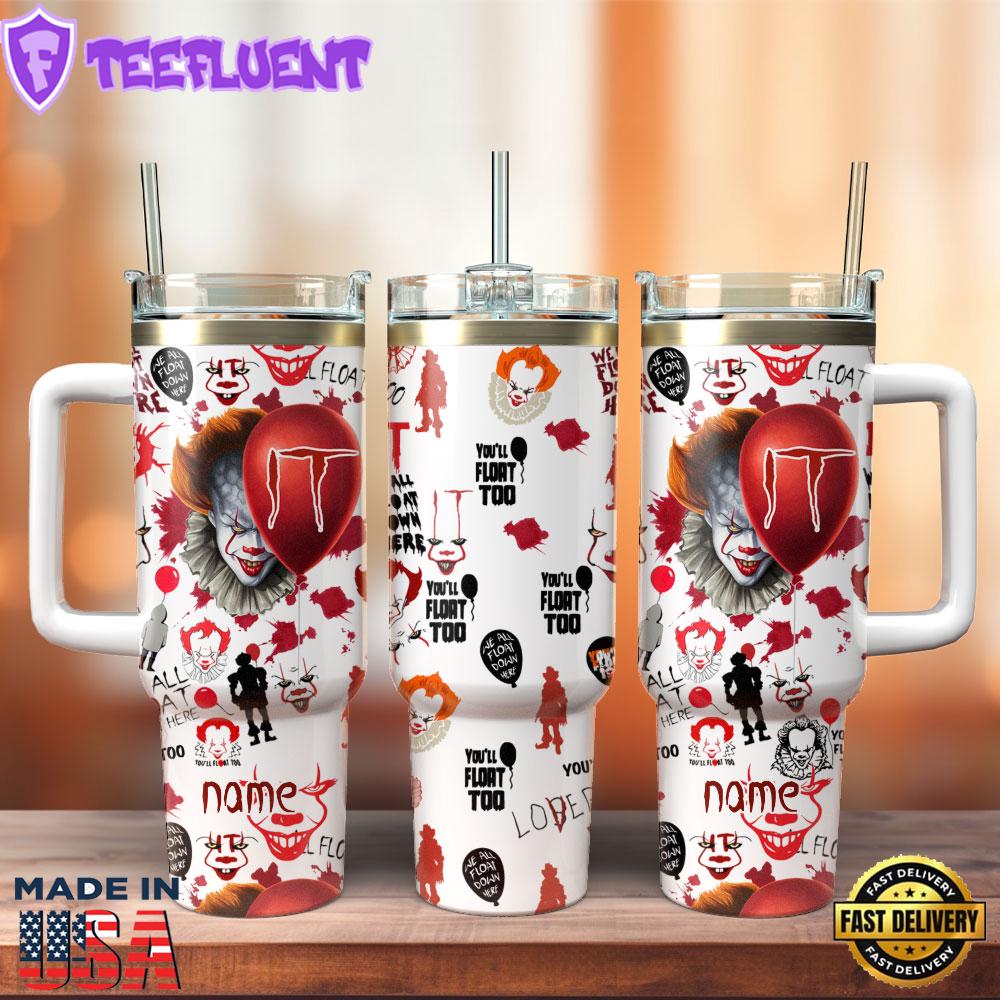 IT Movie Custom Stanley Quencher 40oz Stainless Steel Tumbler With Handle