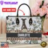 Italian Greyhound Dog Bior Leather Handbag With Flowers And Butterfly