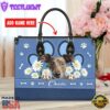 Italian Greyhound Dog Lover Leather Bag With Daisy Flowers