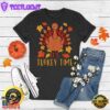 It's Turkey Time Thanksgiving Shirt for Women Falling Leaf T-Shirt