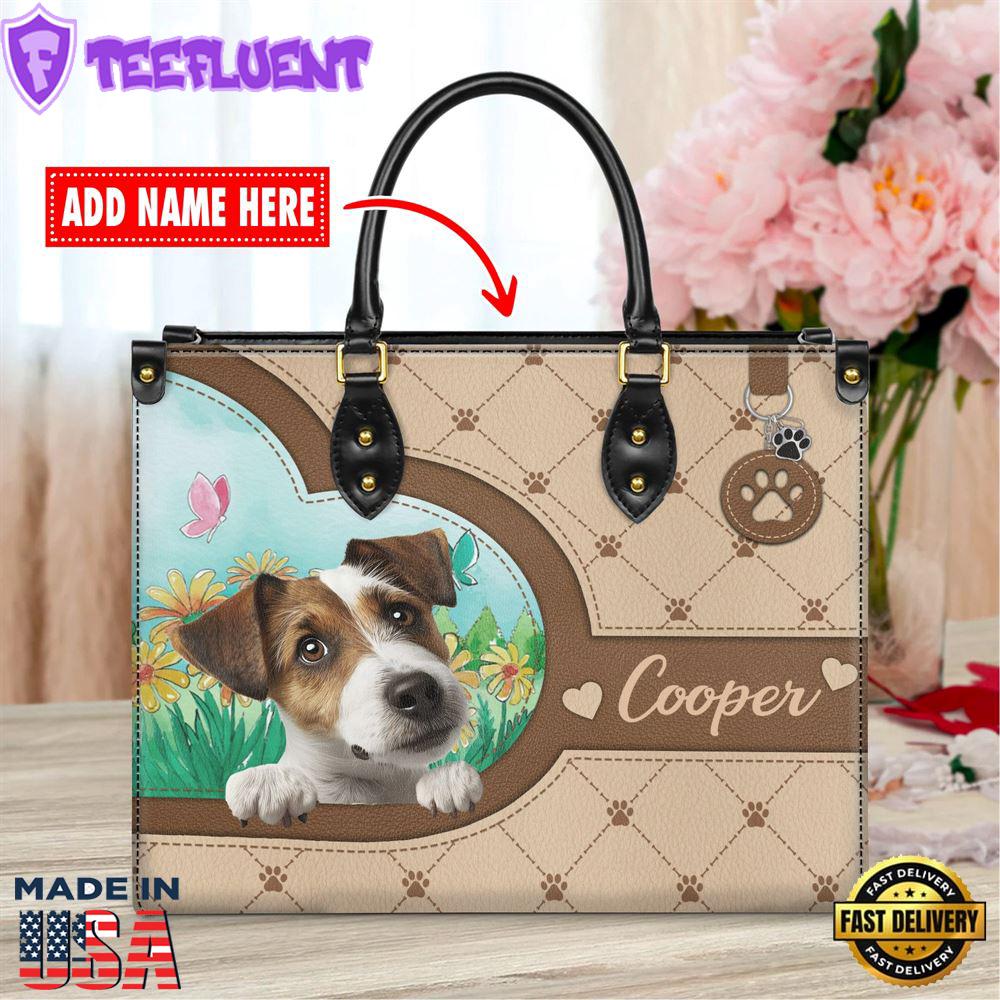 Jack Russell Terrier Dog Duccy Dog Lover Leather Handbag