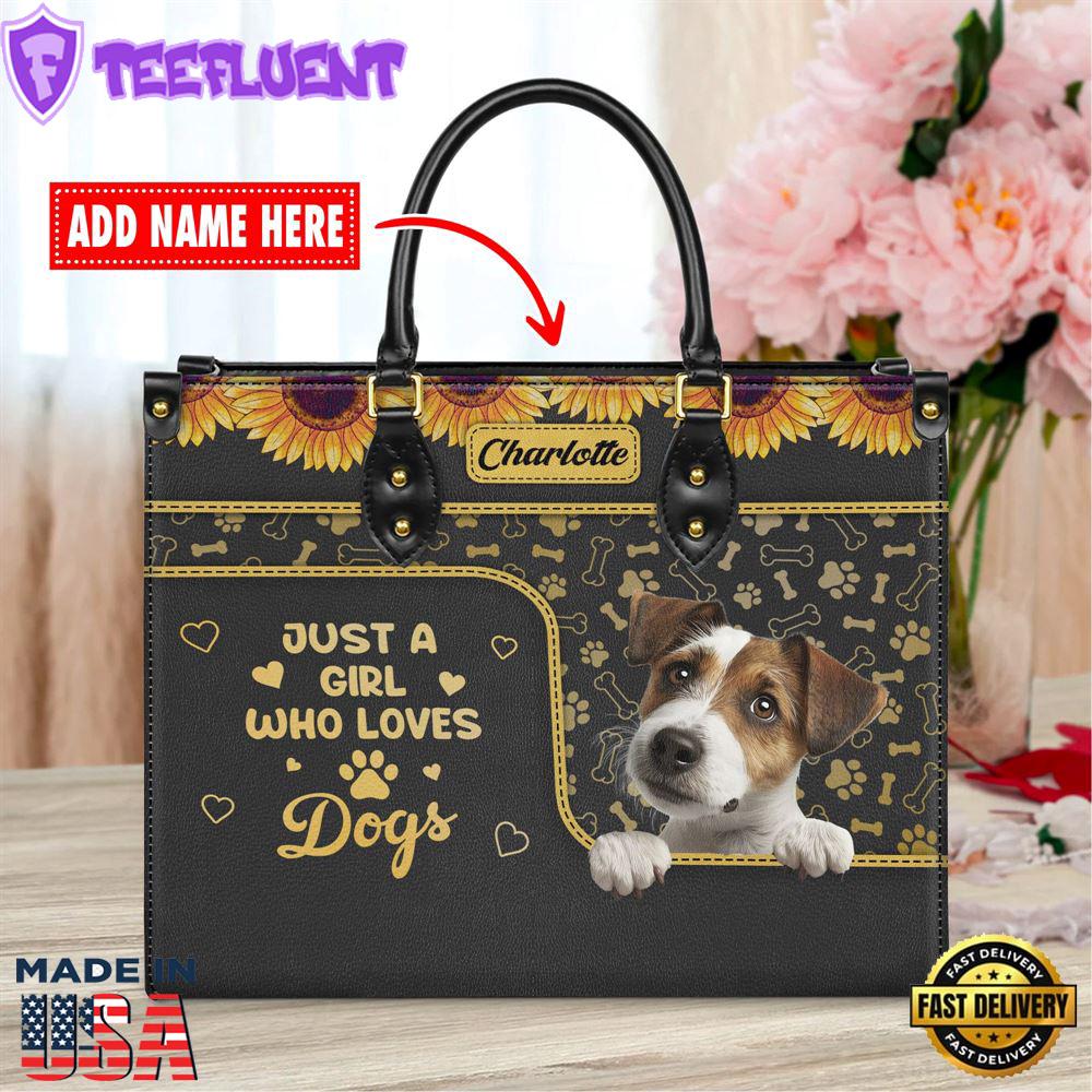 Jack Russell Terrier Dog Just A Girl Who Loves Dogs Leather Handbag