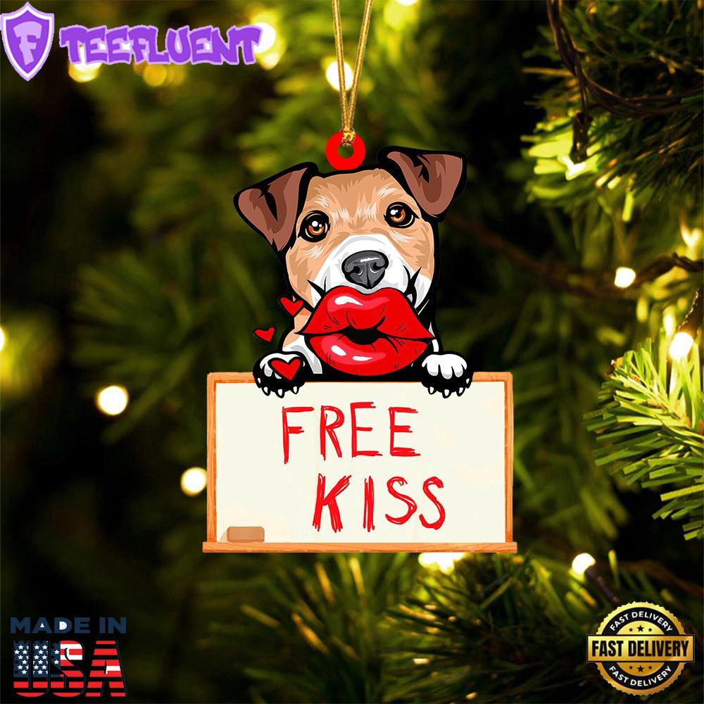 Jack-Russell-Terrier Free Kiss Christmas Ornament, Gift For Christmas