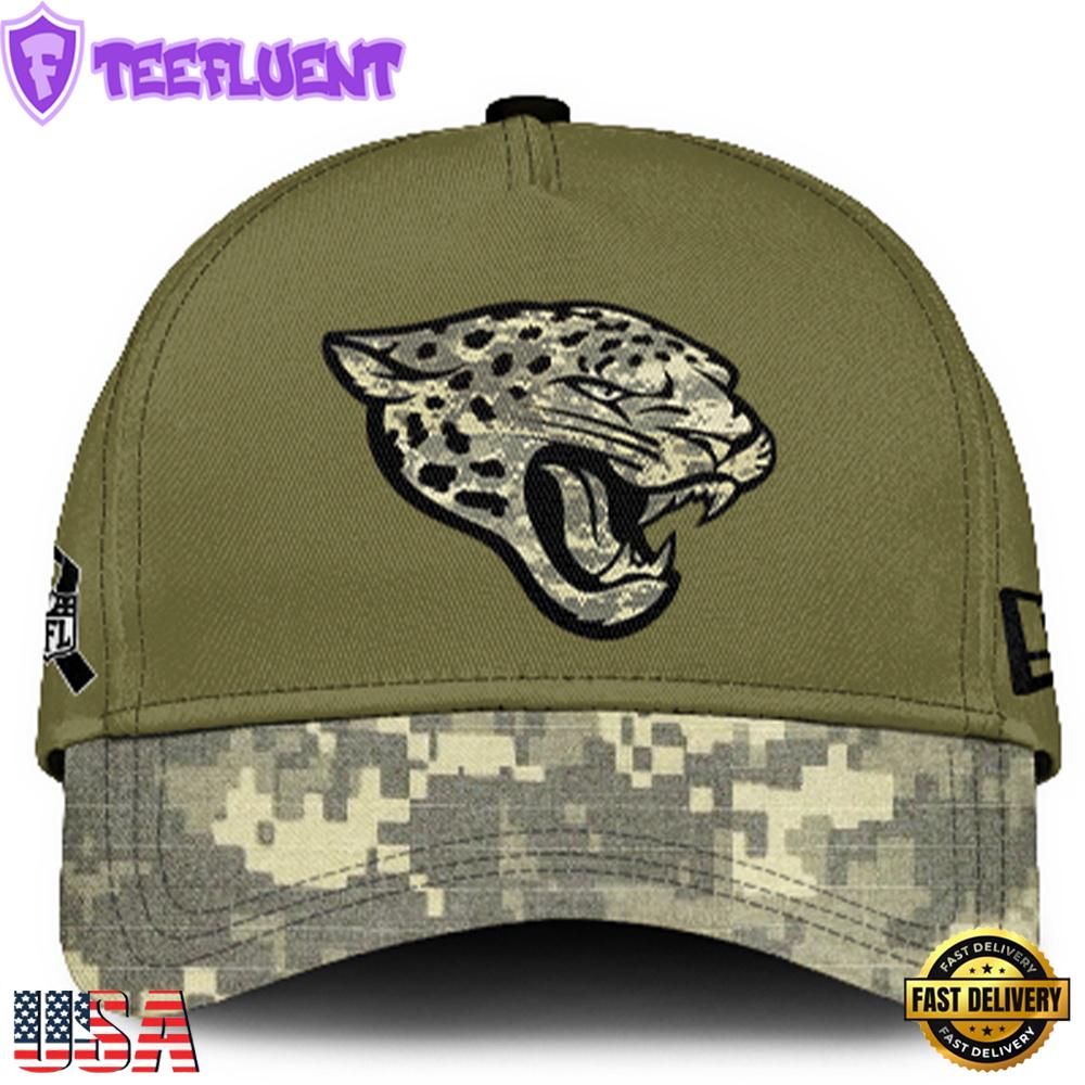 Jacksonville Jaguars 2024 Salute to Service Club Green Camo Cap Gift For Veteran