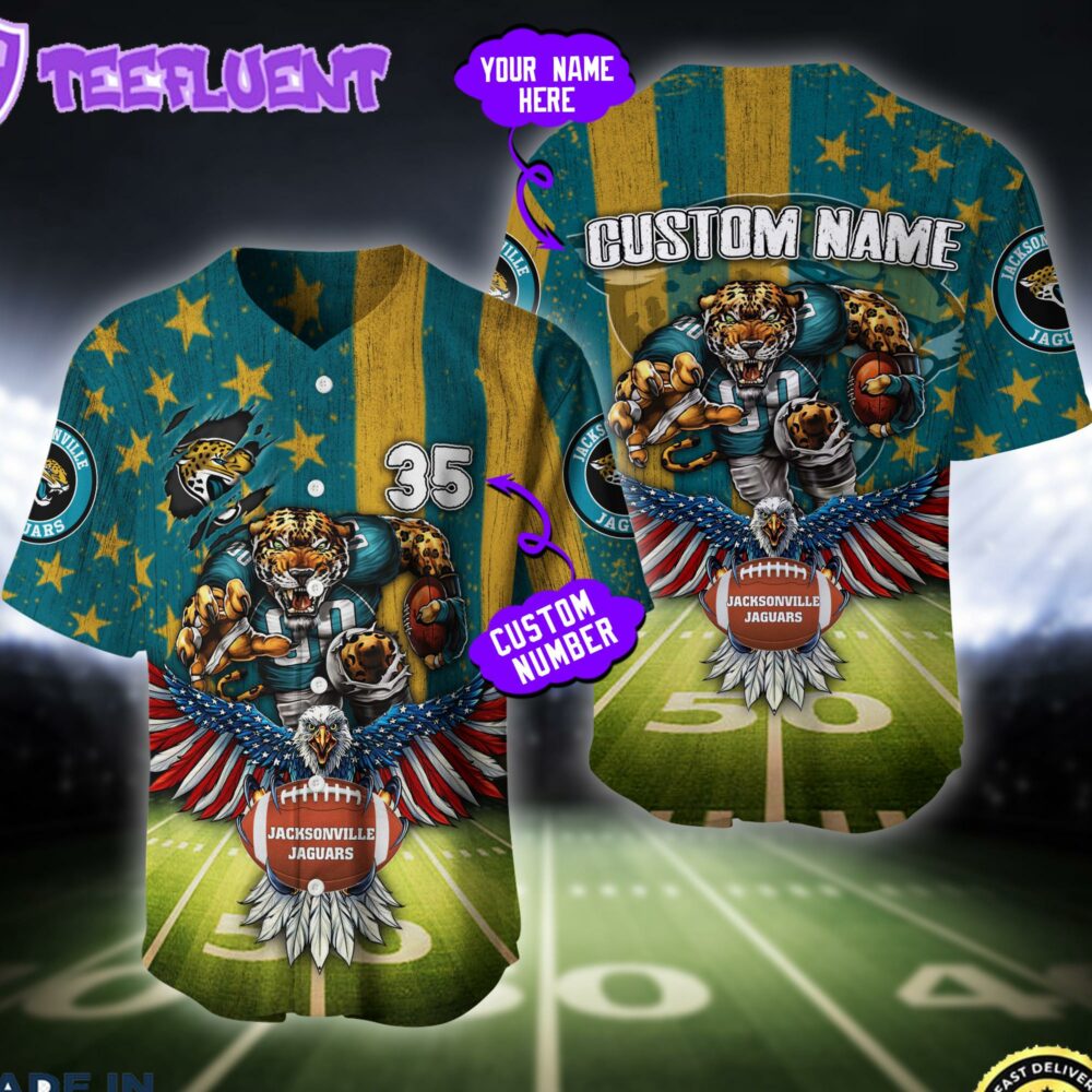 Jacksonville Jaguars NFL Baseball Jersey Custom Shirt For Fans