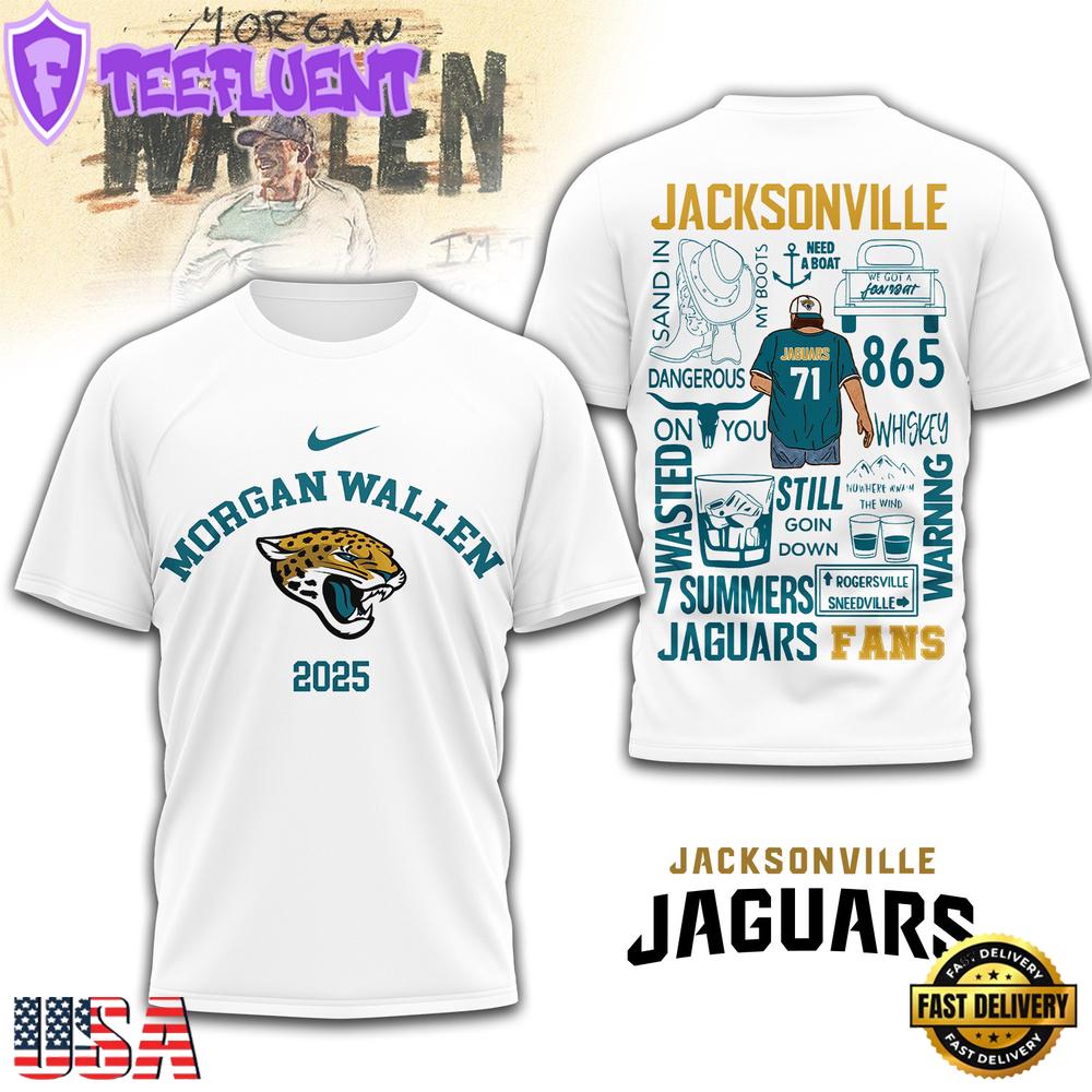 Jacksonville Jaguars NFL Morgan Wallen 3D T-Shirt