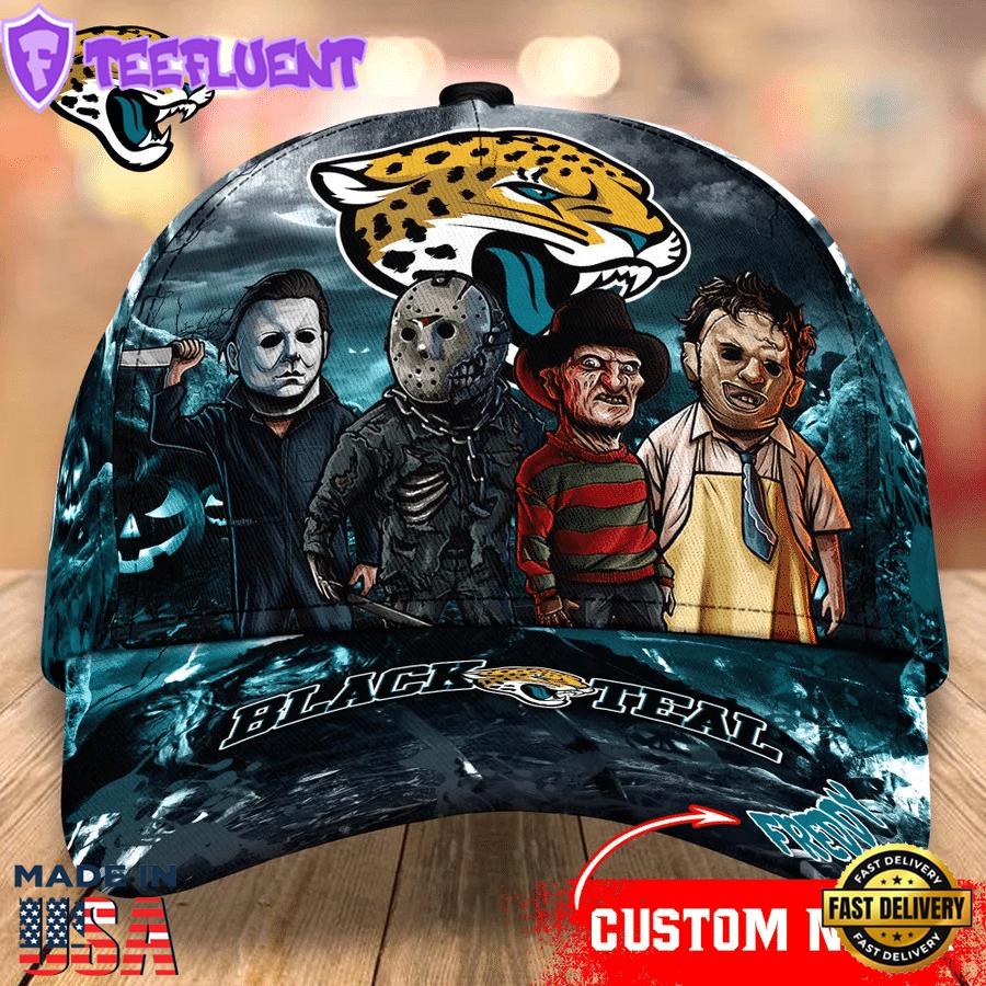 Jacksonville Jaguars NFL Personalized Trending Cap Mixed Horror Movie Characters