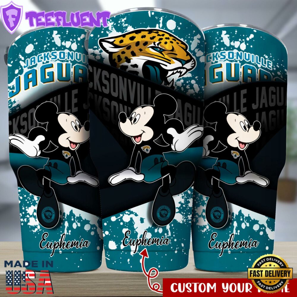 Jacksonville Jaguars NFL-Custom Tumbler Mickey Mouse Style