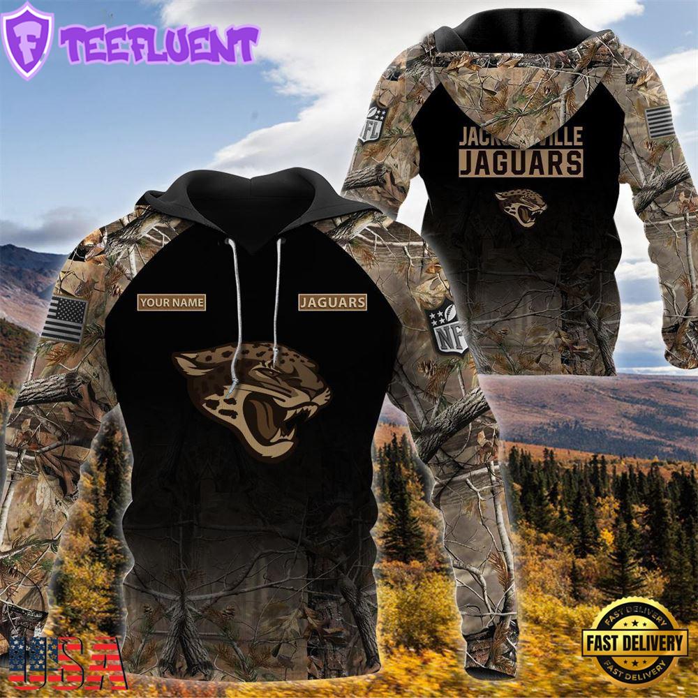 Jacksonville Jaguars Personalized Your Name Hunting Camo Hoodie