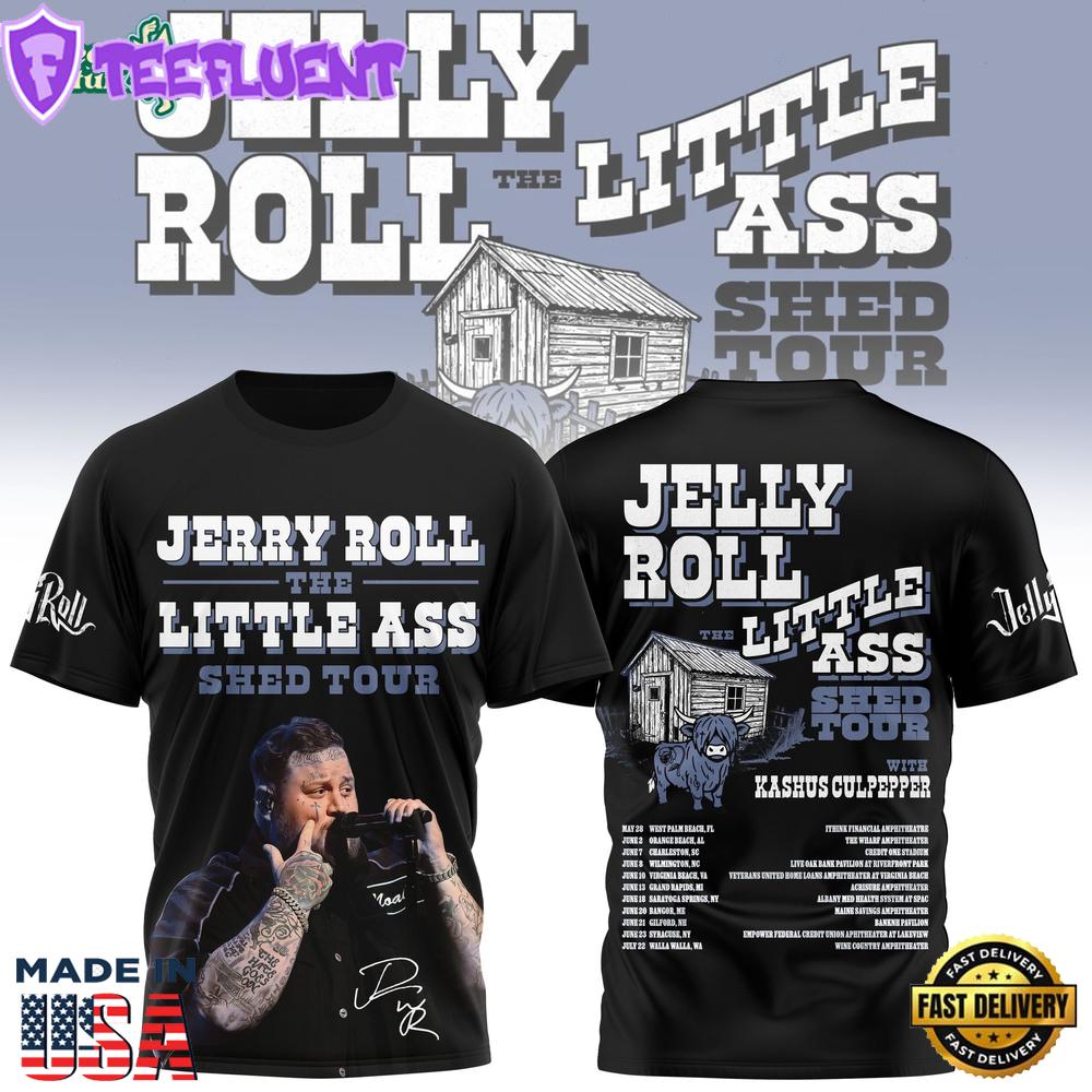Jelly Roll The Little Ass Shed Tour 2026 Tee Shirt Black