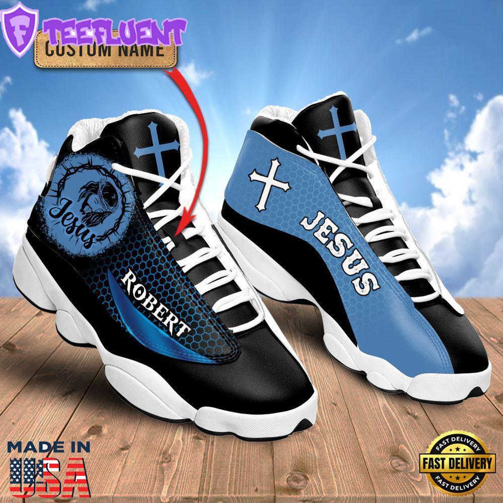 Jesus Basic Cool Dark Blue Custom Name Jd13 Shoes For Man And Women