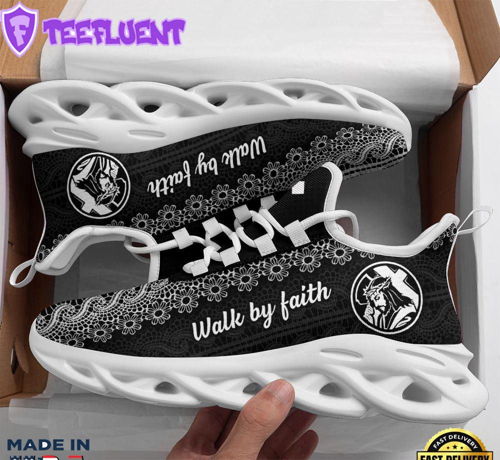 Jesus Black Walk By Faith Christ Sneakers Max Soul Shoes For Men And Women