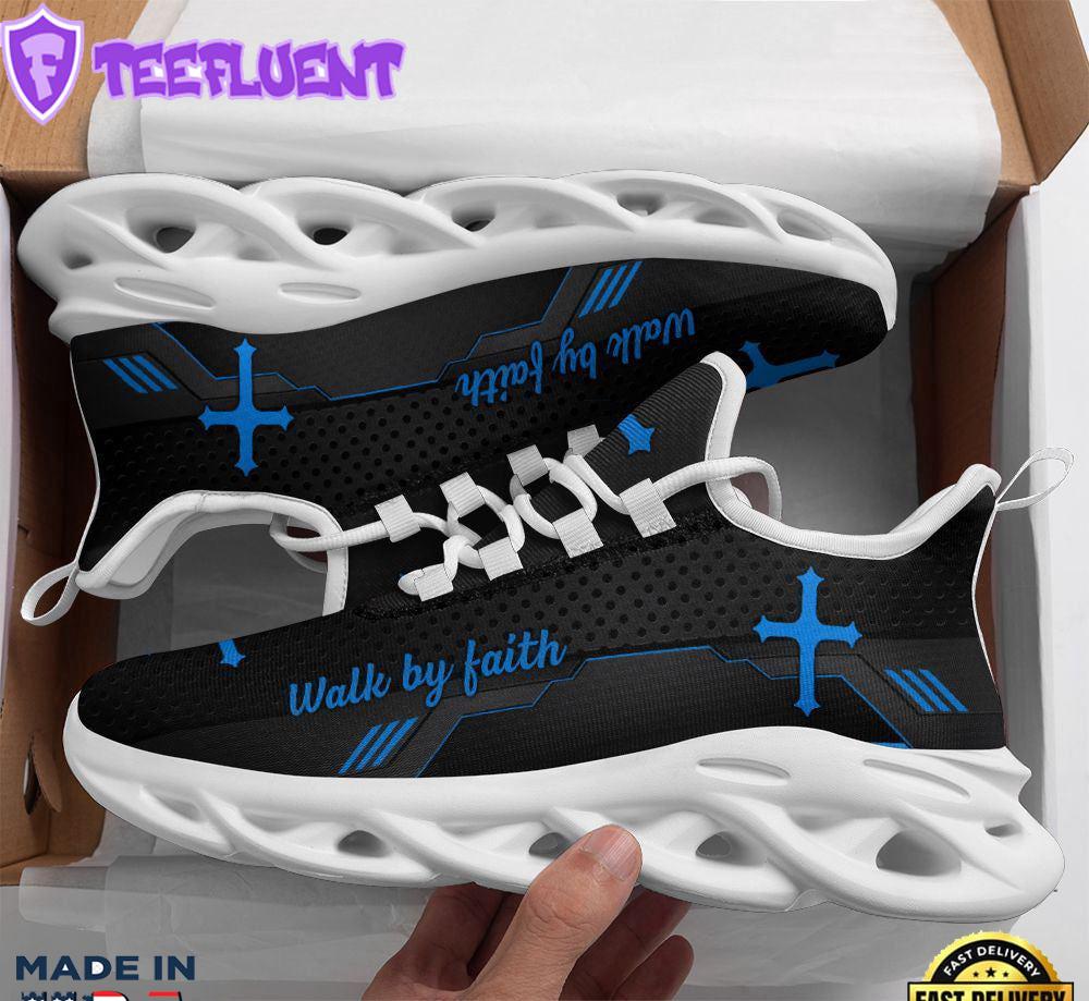 Jesus Black Walk By Faith Running Christ Sneakers Max Soul Shoes For Men And Women