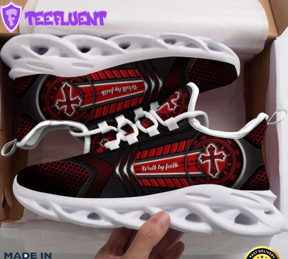 Jesus Cross Walk By Faith Running Sneakers Max Soul Shoes For Men And Women