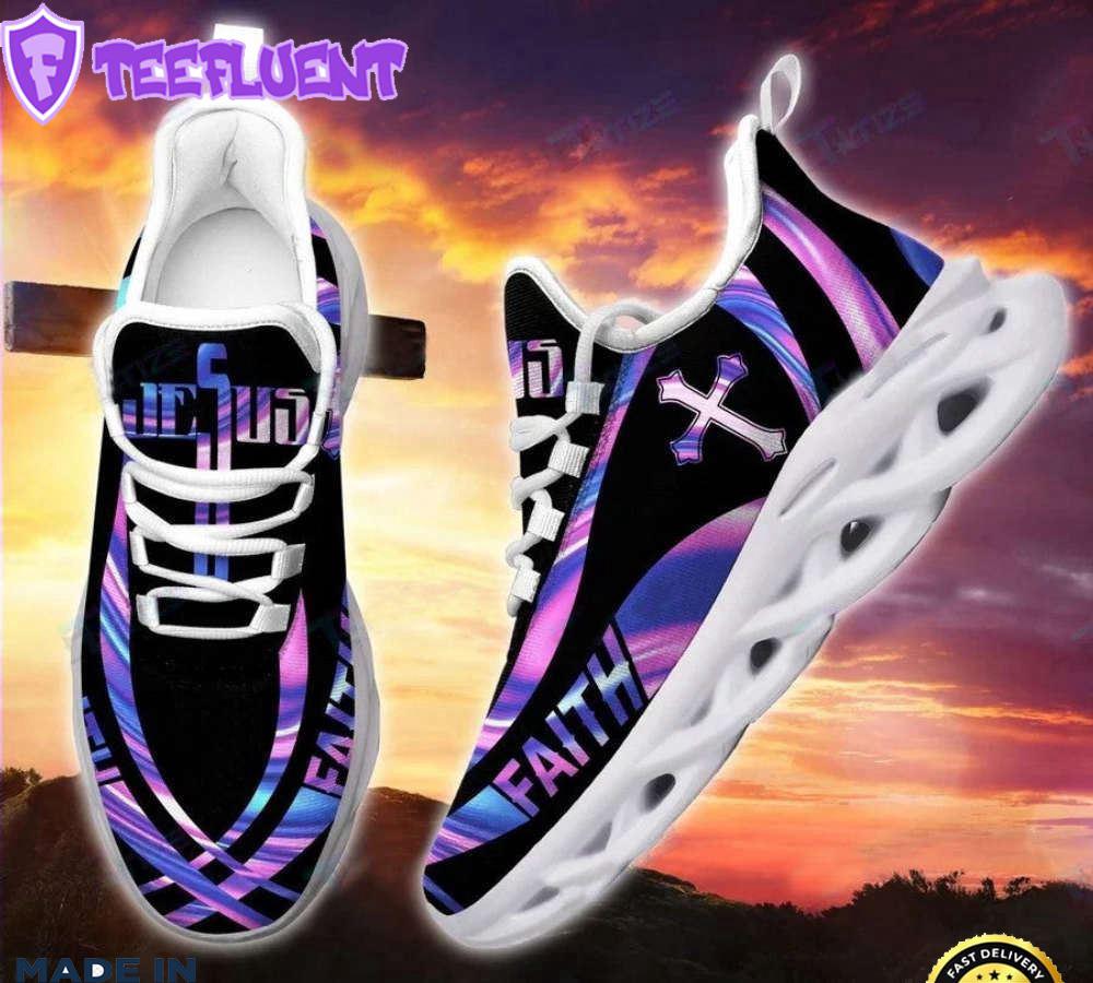 Jesus Faith Hologram Running Sneakers Max Soul Shoes For Men And Women