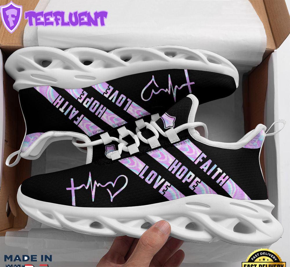 Jesus Faith Hope Love Running Sneakers Black Max Soul Shoes For Men And Women