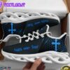 Jesus Faith Over Fear Running Sneakers Black And Blue Max Soul Shoes For Men And Women