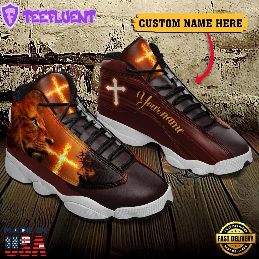 Jesus Lion And Fire Custom Name Jd13 Shoes For Man And Women