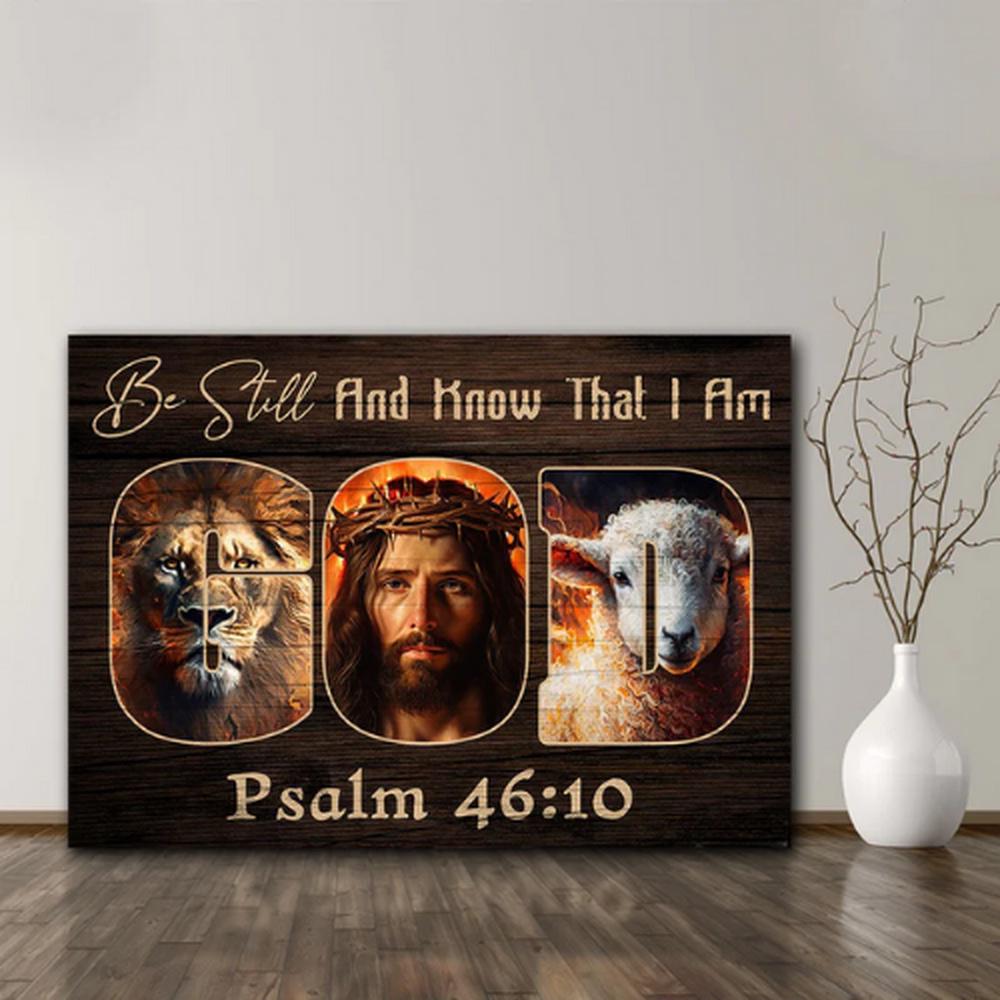 Jesus Lion And Lamb Canvas Poster Wall Art
