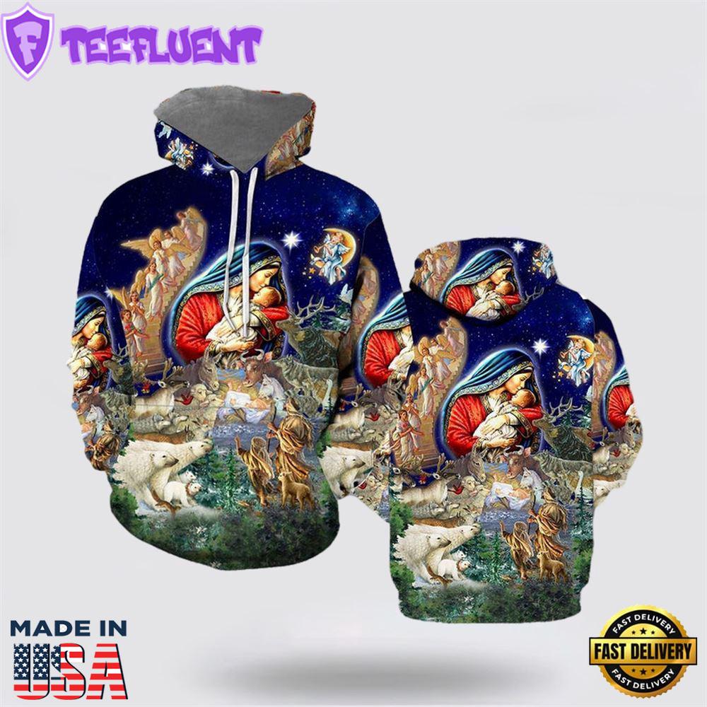 Jesus Merry Christmas All Over Print 3D Hoodie