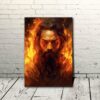 Jesus On Fire Canvas Poster Wall Art