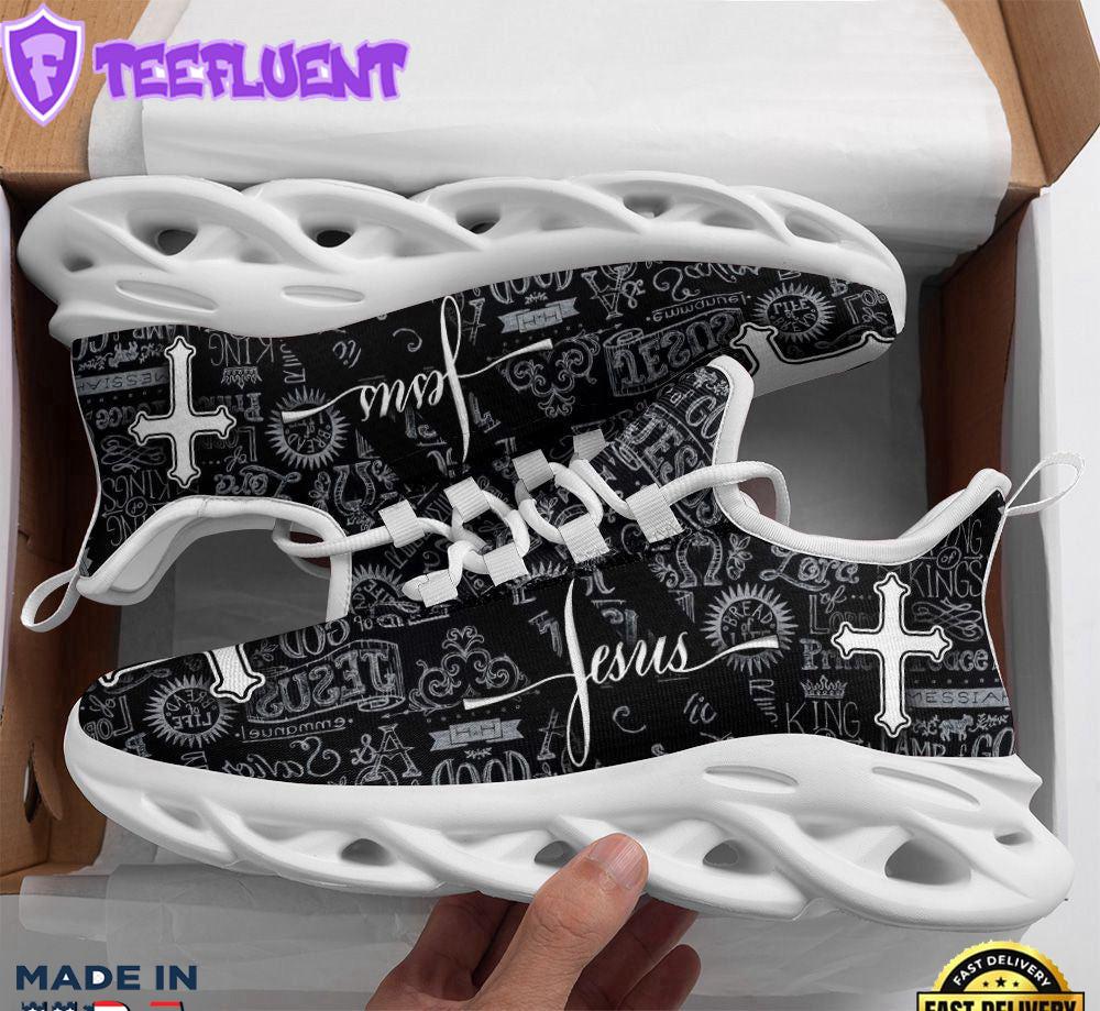 Jesus Running Black Sneakers Max Soul Shoes For Men And Women