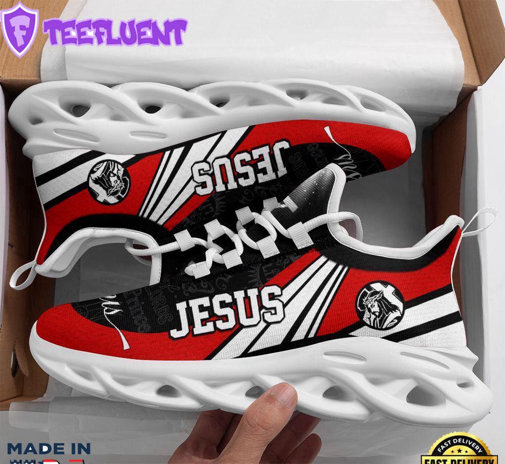 Jesus Running Sneakers Black And Red Max Soul Shoes For Men And Women
