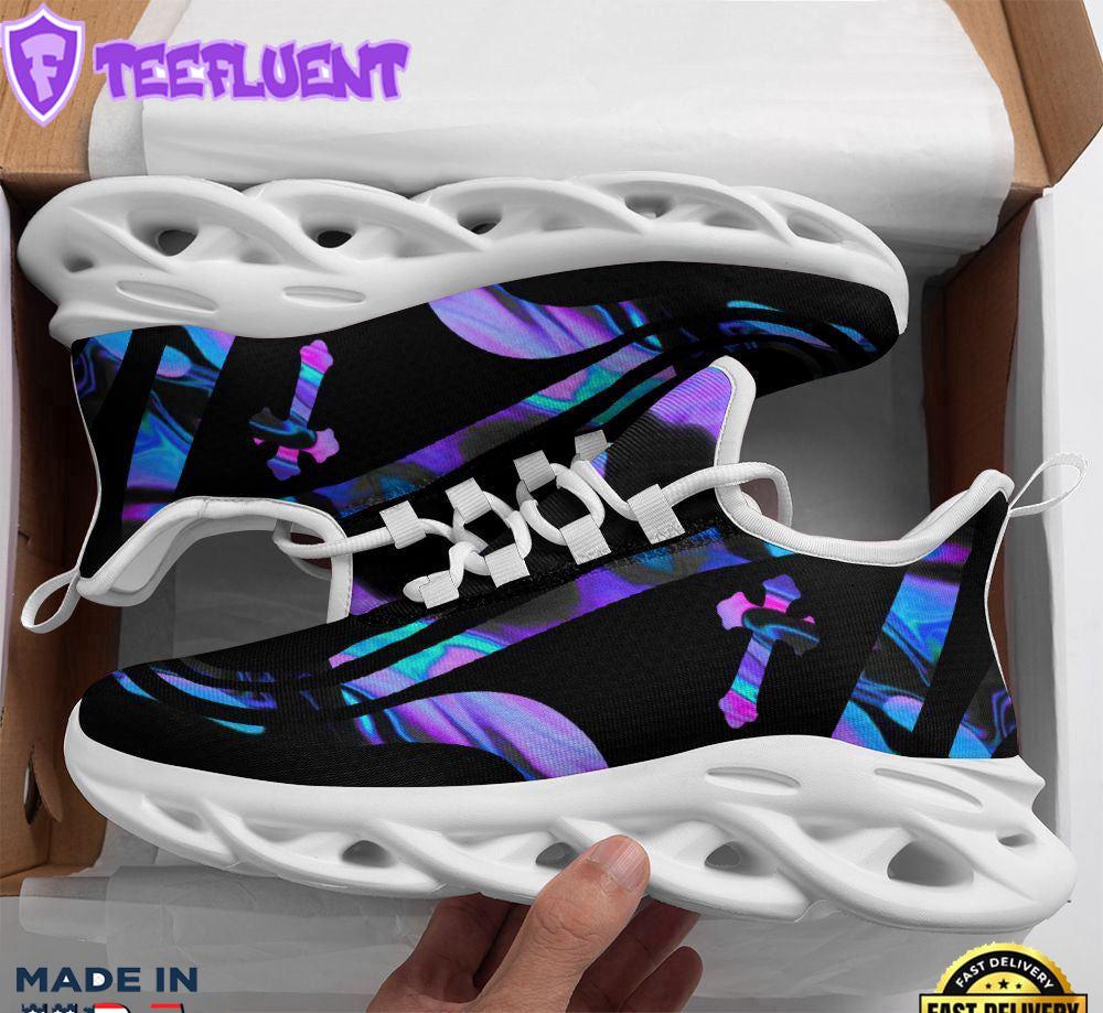 Jesus Running Sneakers Black Purple Max Soul Shoes For Men And Women