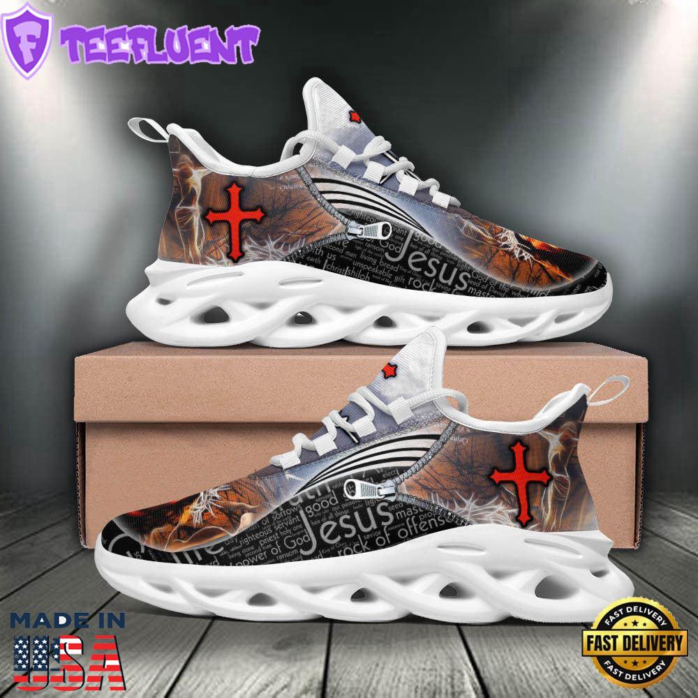 Jesus Running Sneakers Black White Max Soul Shoes For Men And Women