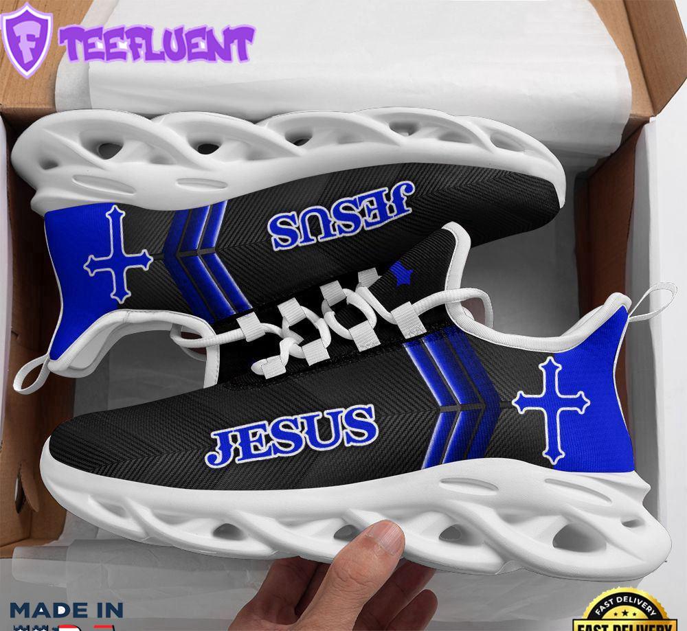 Jesus Running Sneakers Blue Art Max Soul Shoes For Men And Women