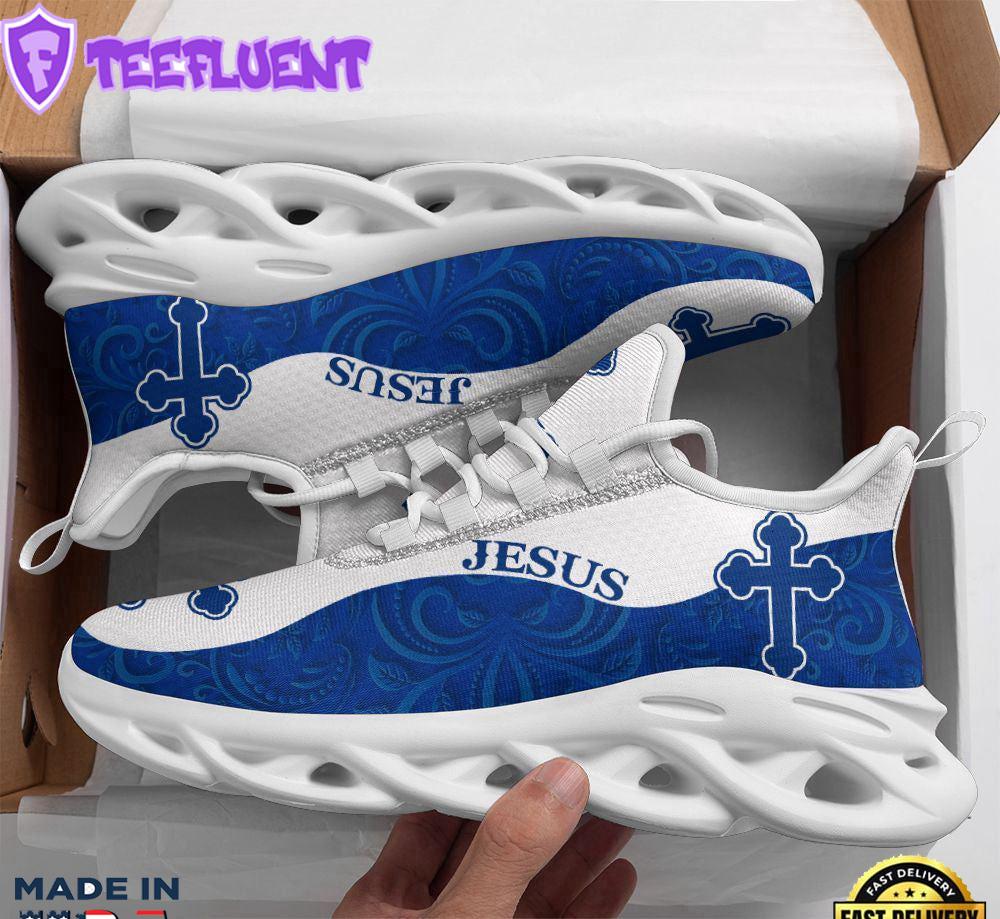 Jesus Running Sneakers Blue White Max Soul Shoes For Men And Women