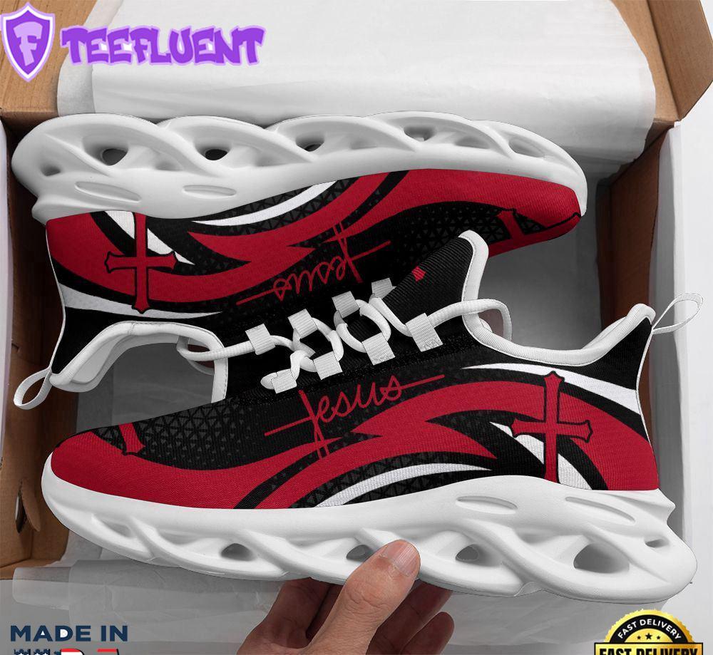 Jesus Running Sneakers Red Art Max Soul Shoes For Men And Women