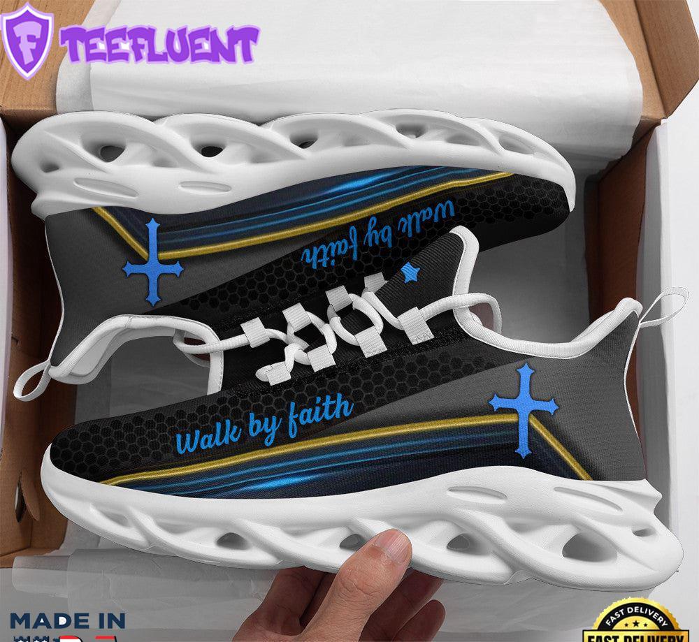 Jesus Walk By Faith Black Running Shoes Max Soul Shoes For Men And Women