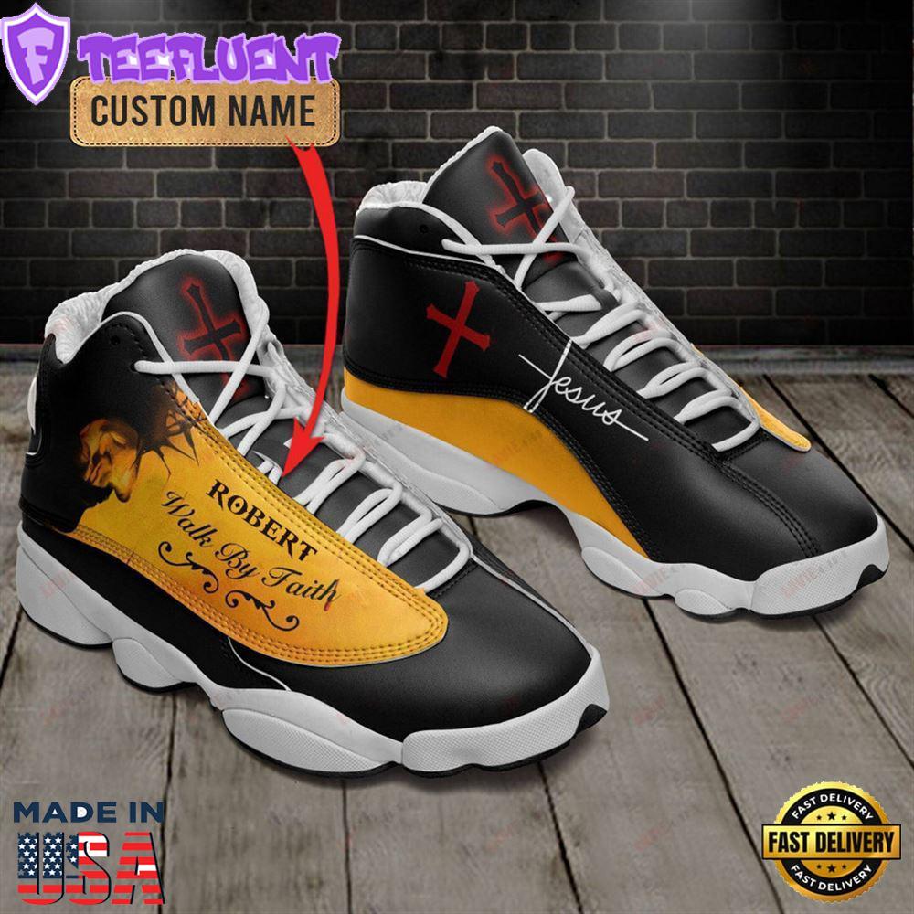 Jesus Walk By Faith Custom Name Jd13 Shoes For Man And Women Yellow
