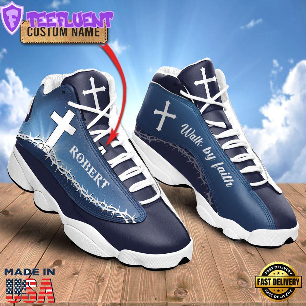 Jesus Walk By Faith Hemstitch Custom Name Jd13 Shoes For Man And Women