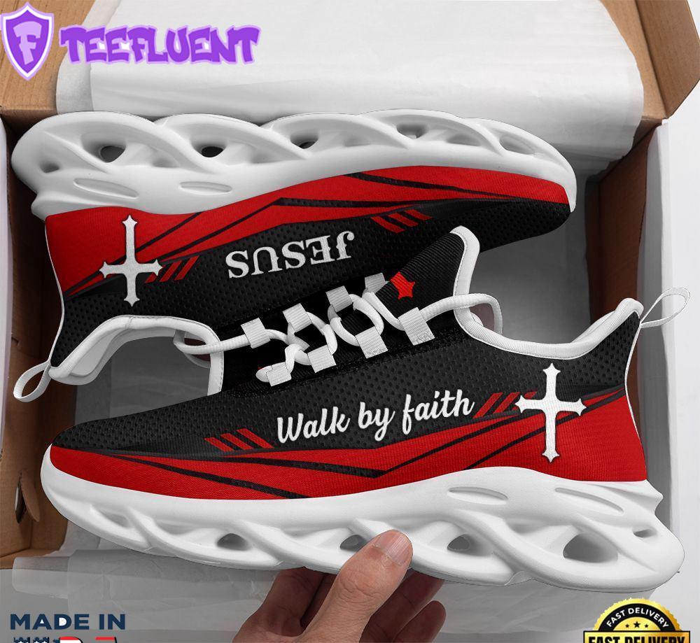 Jesus Walk By Faith Red Running Shoes Max Soul Shoes For Men And Women