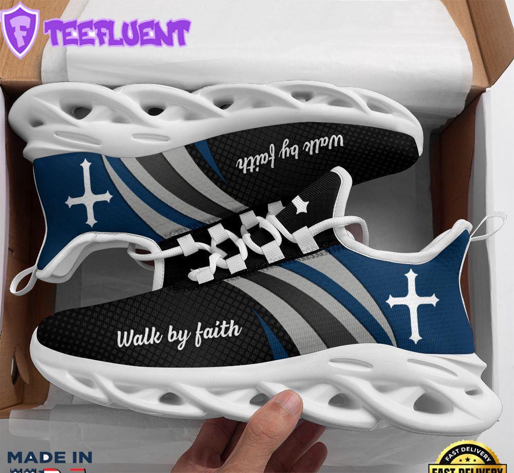 Jesus Walk By Faith Running Black Shoes Max Soul Shoes For Men And Women