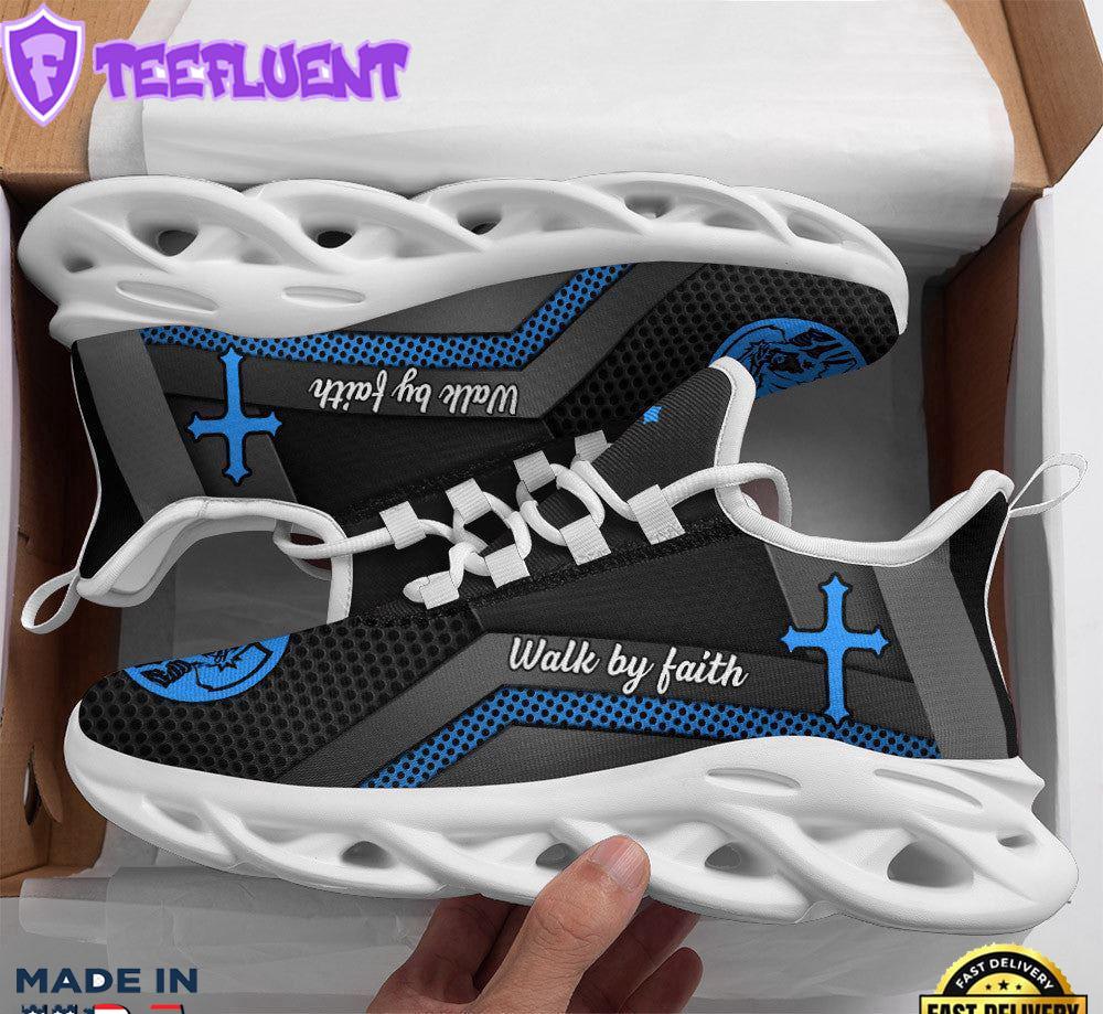 Jesus Walk By Faith Running Sneakers Blue Max Soul Shoes For Men And Women