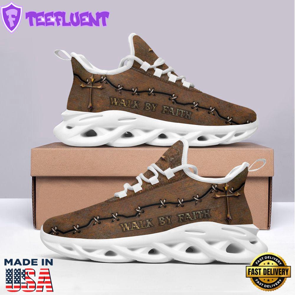 Jesus Walk By Faith Running Sneakers Brown Max Soul Shoes For Men And Women