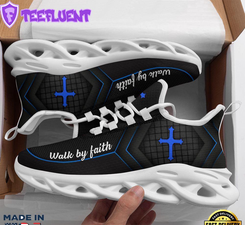 Jesus Walk By Faith Running Sneakers Christ Black Max Soul Shoes For Men And Women