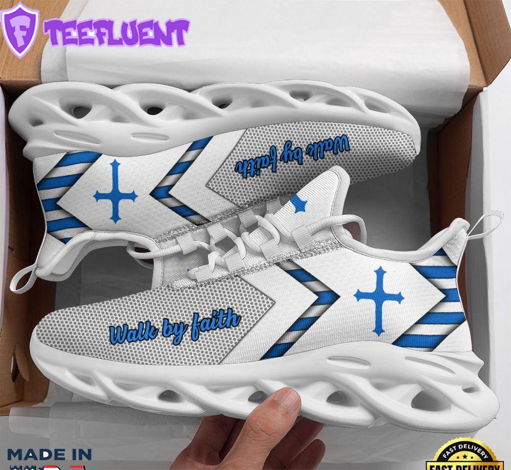 Jesus Walk By Faith Running Sneakers Christ White Max Soul Shoes For Men And Women