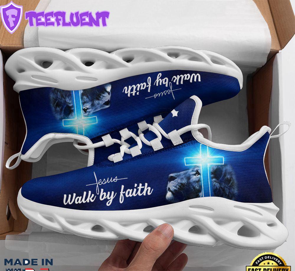 Jesus - Walk By Faith Running Sneakers Max Soul Shoes For Men And Women