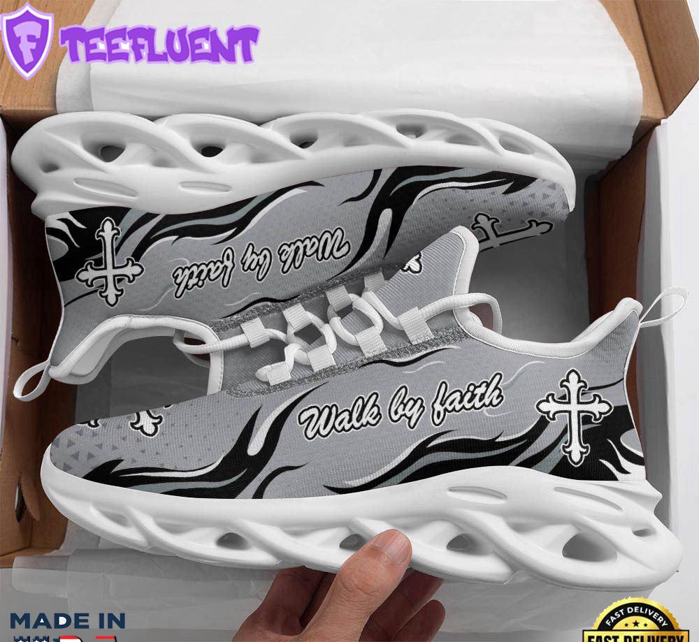 Jesus Walk By Faith Running Sneakers Silver Max Soul Shoes For Men And Women
