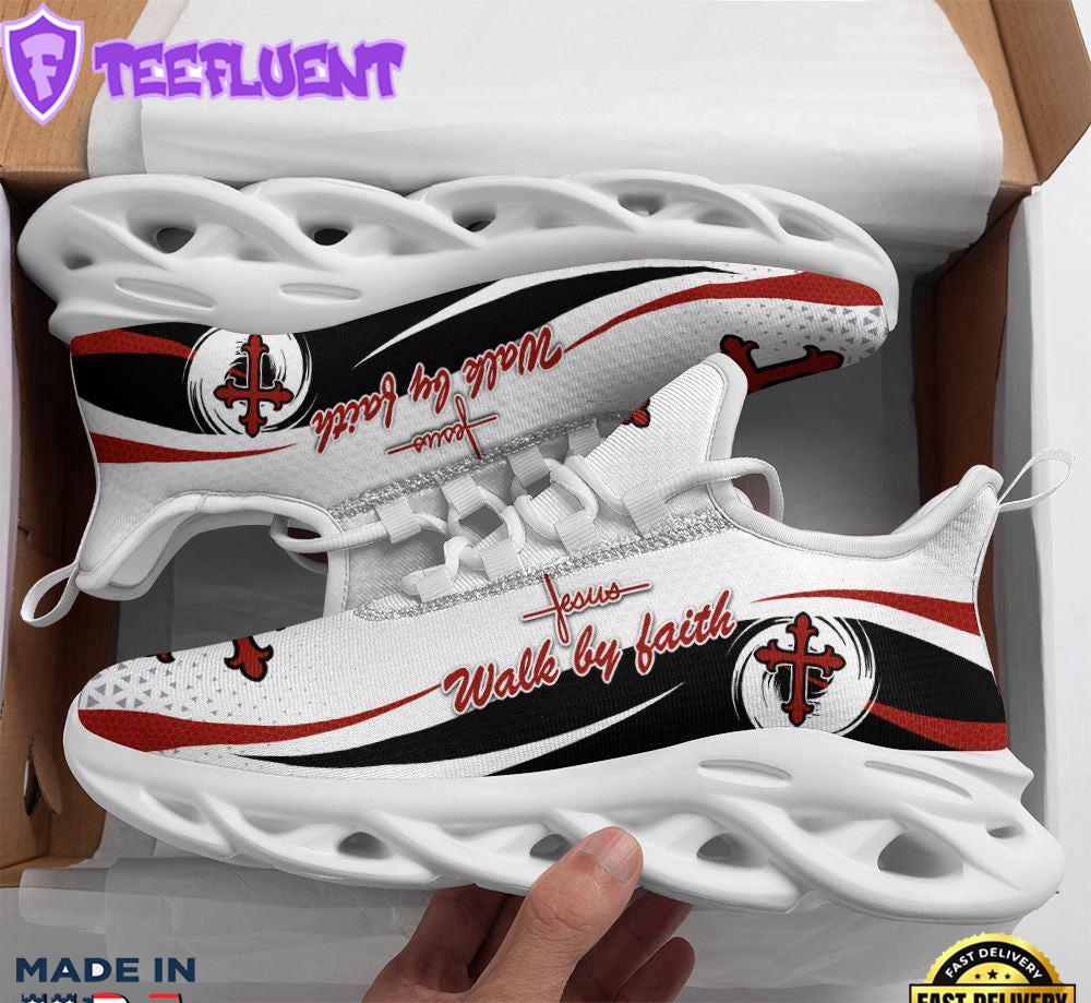 Jesus Walk By Faith Running Sneakers White Max Soul Shoes For Men And Women