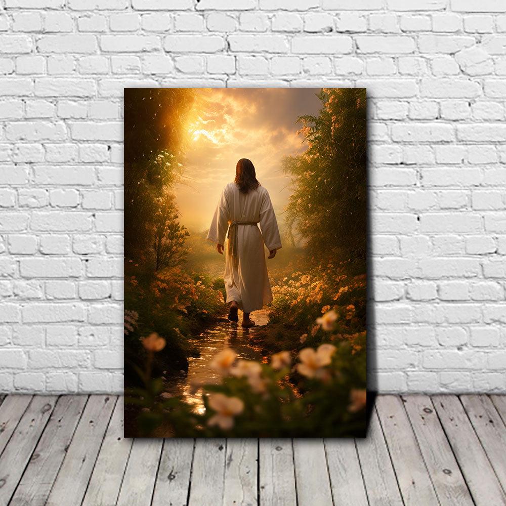 Jesus Walking Painting Canvas Poster Wall Art