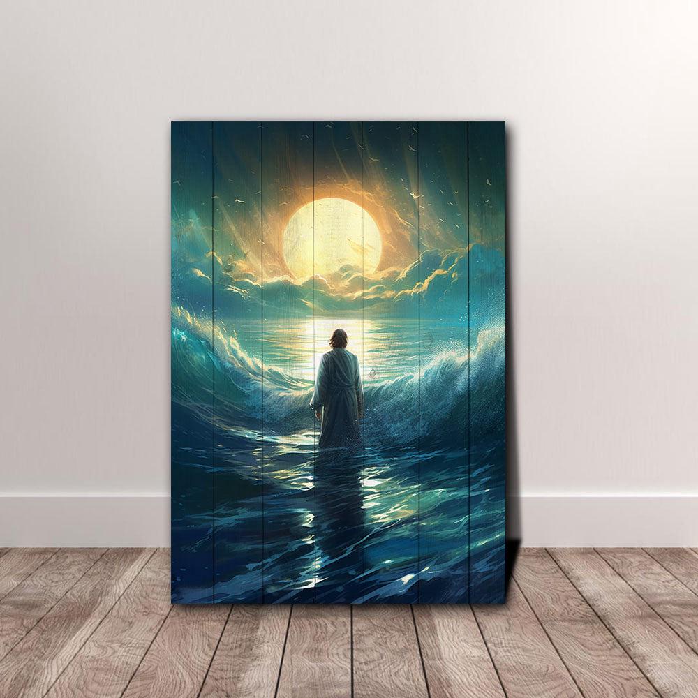 Jesus Watching The Sunrise Canvas Poster Wall Art