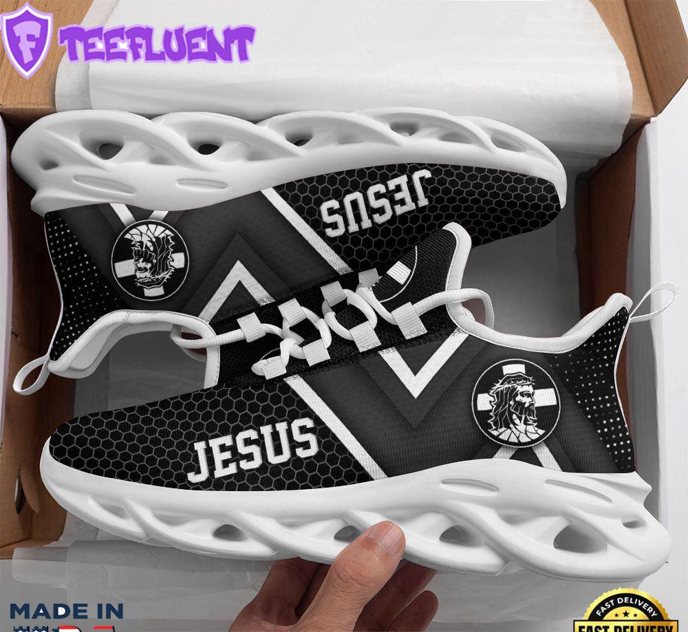 Jesus White And Black Running Sneakers Max Soul Shoes For Men And Women