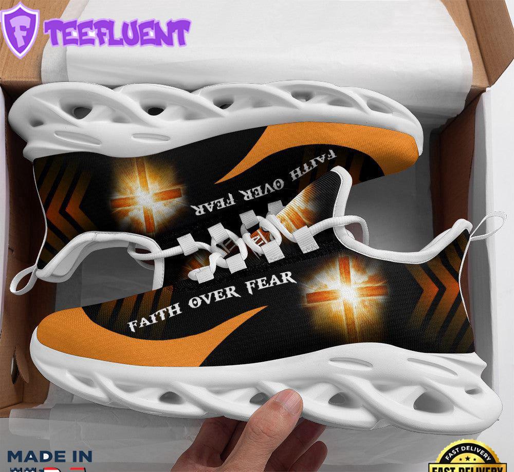 Jesus Yellow Faith Over Fear Running Sneakers Max Soul Shoes For Men And Women